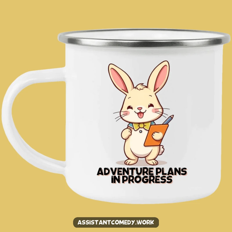 Durable Funny Rabbit Camping Mug: Adventure Planning Companion
