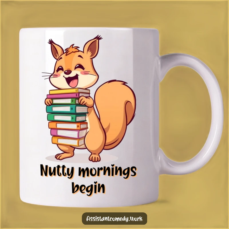 Funny Squirrel File Stack Mug - Hilarious Gift for Busy Office Goers