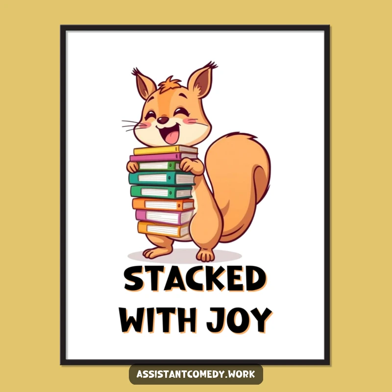 Funny Squirrel File Digital Art - Instant Hilarious Decor Gift