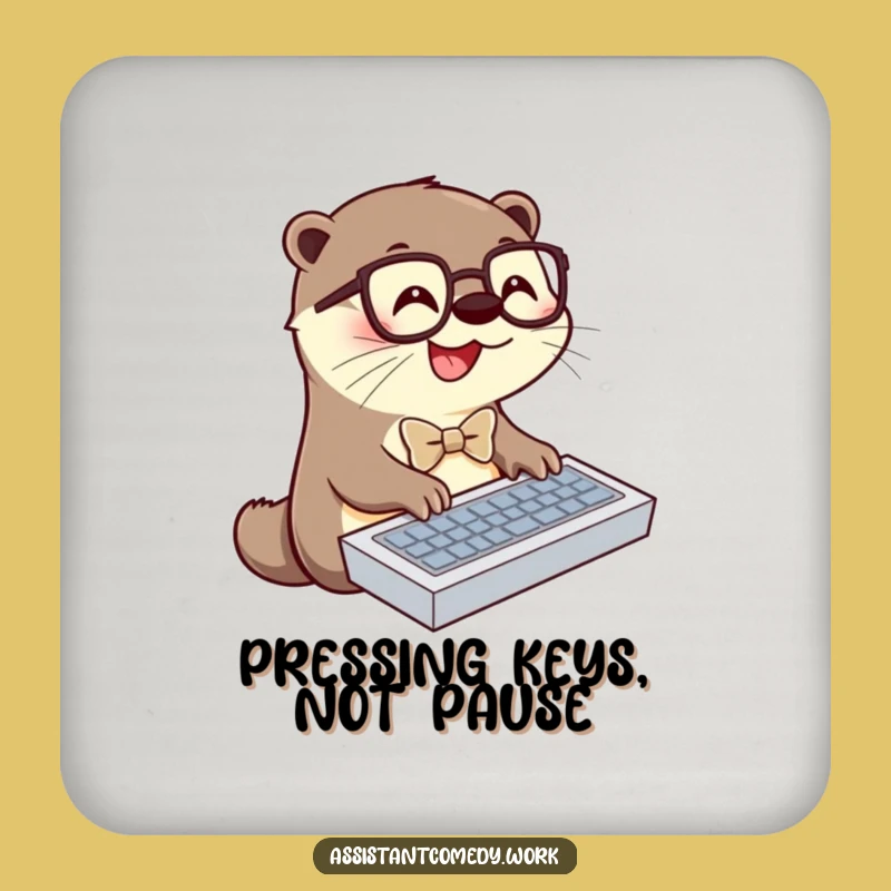 Funny Otter Drink Coasters: Protect Surfaces with Office Style