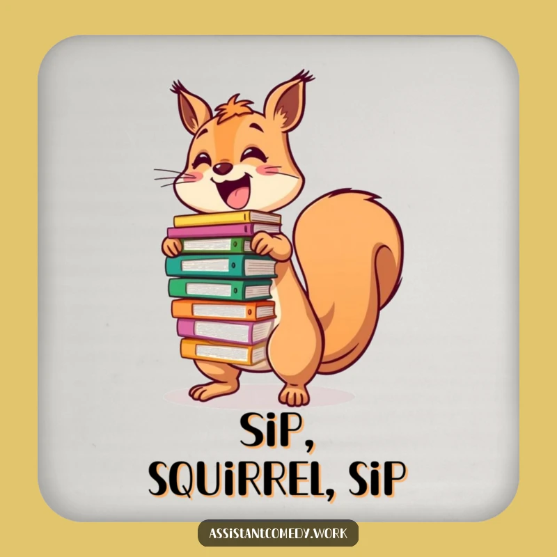 Funny Squirrel File Coaster - Chic & Hilarious Gift for Drink Lovers