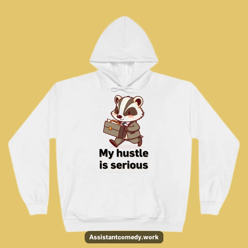 Cozy Funny Badger Hoodie: Stay Warm While Making Deals