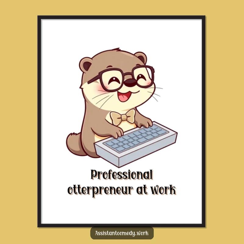 Free Printable Otter Wall Art: Funny Downloadable Office Decor Gift