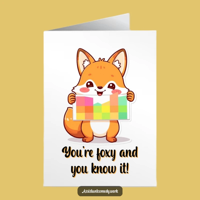 Free Printable Congrats Card: Fox with Chart, Best Downloadable Gift