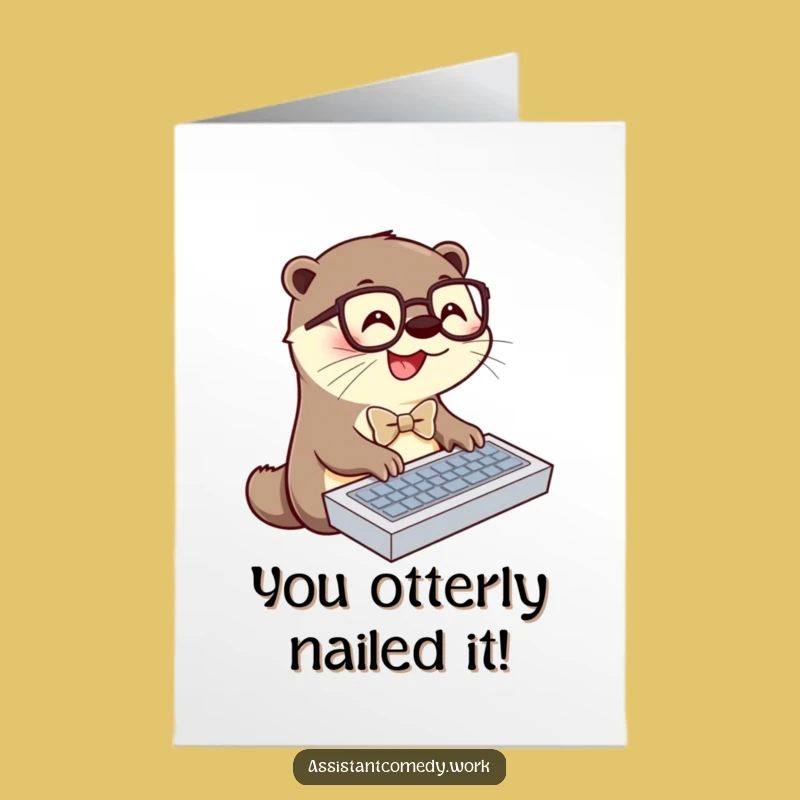 Free Printable Otter Card: Funny Congrats Downloadable Gift for Achievers