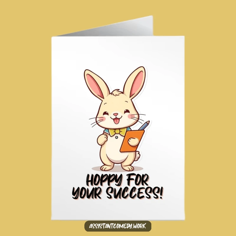 Free Printable Rabbit Congrats Card: Funny Downloadable Gift for Achievers