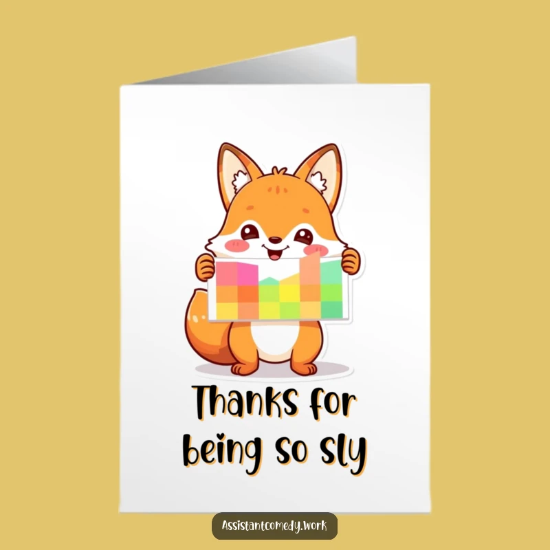 Free Printable Thank You Card: Fox with Chart, Hilarious Downloadable Gift