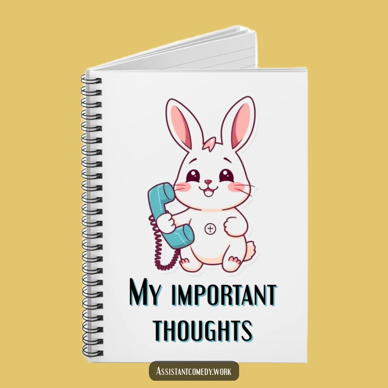 Funny Rabbit Phone Notebook - Hilarious Gift for Callers & Scribes