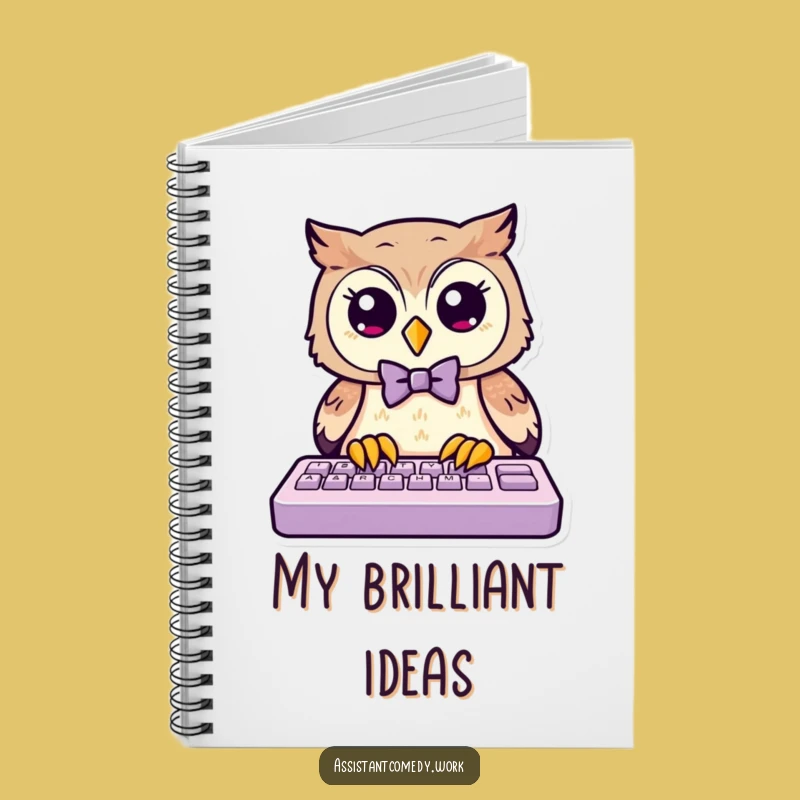 Funny Owl Bow Tie Notebook - Hilarious Gift for Writers & Students